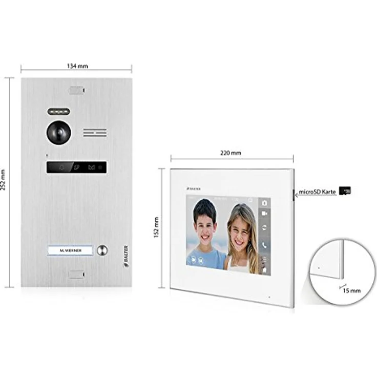 BALTER EVO SILVER VIDEO-TÜRSPRECHANLAGE 2X7 TOUCHSCREEN 2-DRAHT – Bild 7