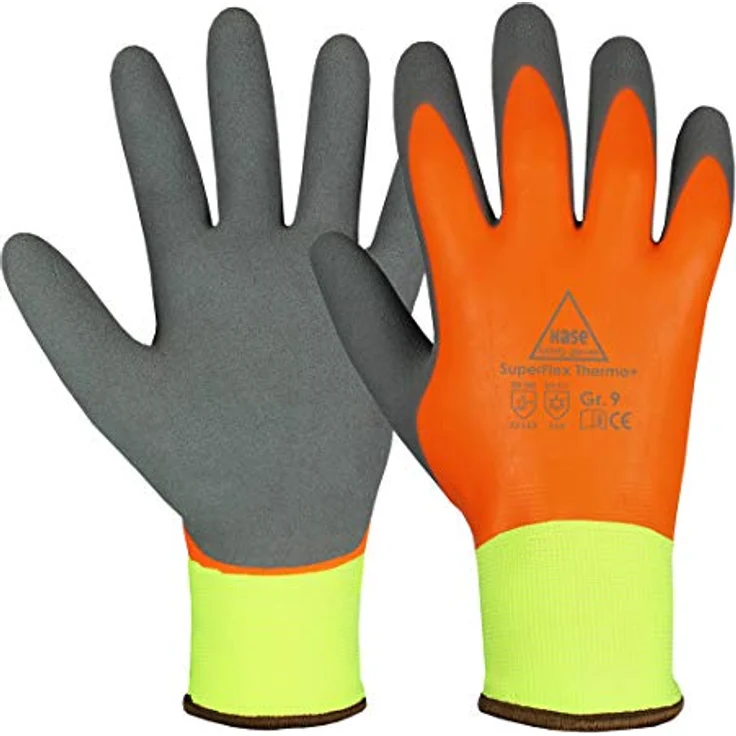 Hase Winterhandschuhe SuperFlex Thermo+ Größe 10, Latex vollbeschichtet 10 Stk, Schwarz – Bild 1