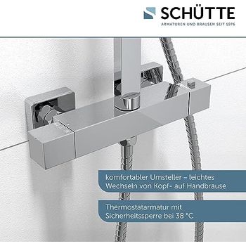 Modern Duschset Duschsystem 8 Zoll Regendusche Duschpaneel Duscharmatur Set Handbrause Duschkopf Edelstahl 48612797