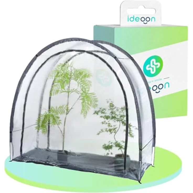 Ideoon GARDEN Robustes Foliengewächshaus und Überwinterungszelt, 175x186x84 cm, transparent, mit beidseitigen Türen für optimalen Pflanzenschutz und frostfreie Pflege – Bild 9