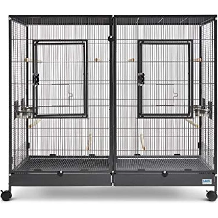 Savic Käfig Tasmania 120, schwarz, Gehege mit Edelstahl Verriegelungssystem, transparenten Seitenplatten und abnehmbarem Trenngitter – Bild 5