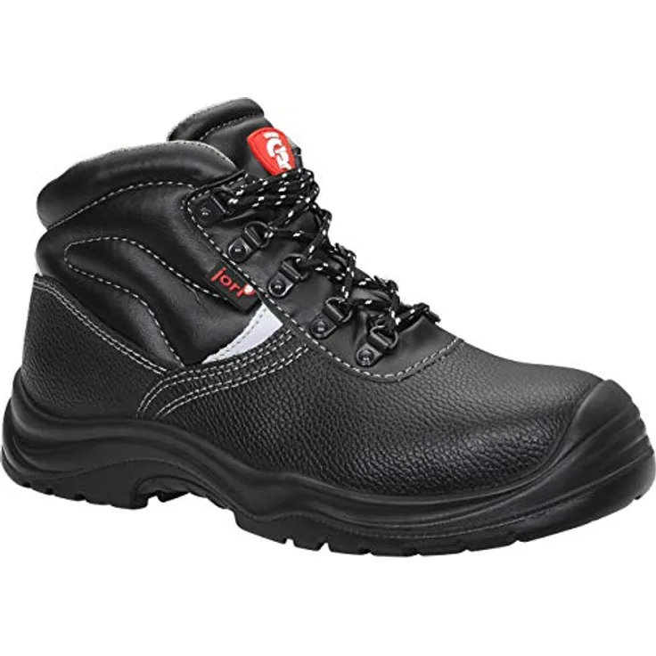 JORI Sicherheitsschuhe BASIC Mid S3, Herren, Lederschuh, robust, Schwarz, Stahlkappe - Größe 45