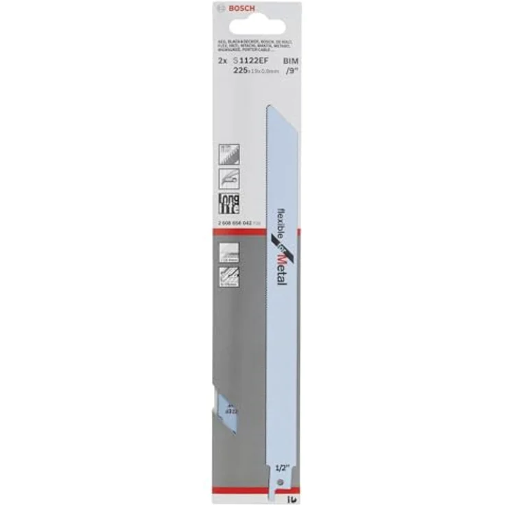 Bosch Professional Säbelsägeblatt Flexible for Metal zum Sägen in Metall (5 Stück, S 1122 EF) – Bild 2