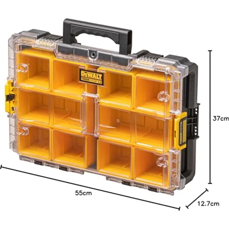 DeWALT Tough System 2.0 Box DWST83394-1, Organizer mit 9 l Volumen und IP65 Schutzart, transparent – Bild 7