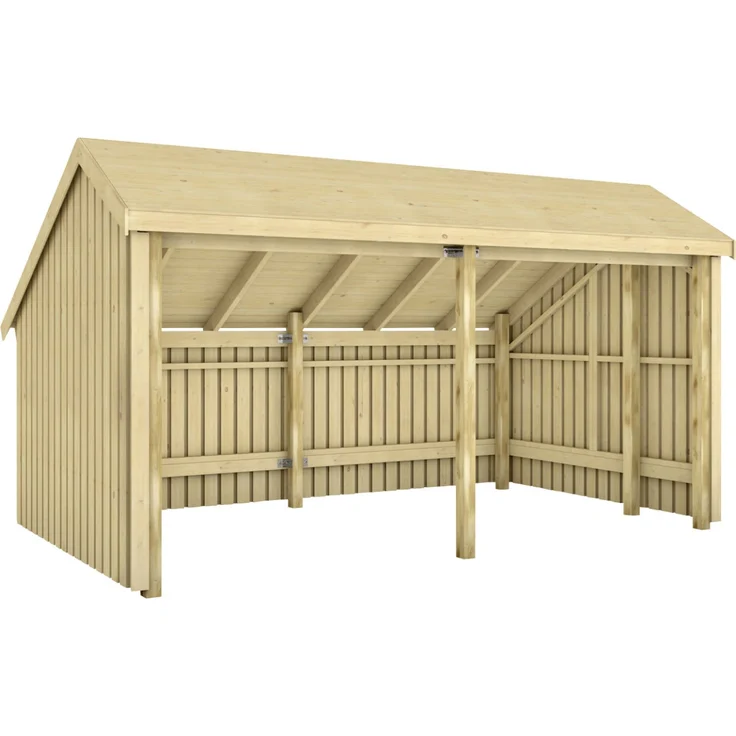 Plus Gartenhaus Multi 2 Module 445 x 258 cm, flexibles Holz-Gartenhaus aus Kiefer/Fichte, natur