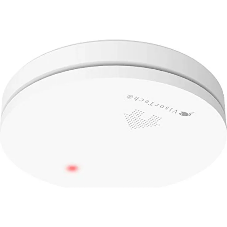 VisorTech Rauchmelder VDs 10 Jahre: Fotoelektrischer Rauchmelder, 10-J.-Batterie, VDs, Red Dot, Superslim (Fotoelektronische Rauchmelder)