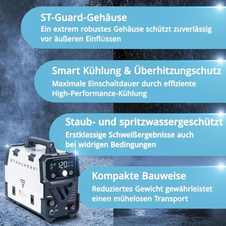 STAHLWERK FLUX 120 ST Digital, Schweißgerät mit Fülldraht, MMA, ARC, LIFT und TIG Funktion – Bild 4