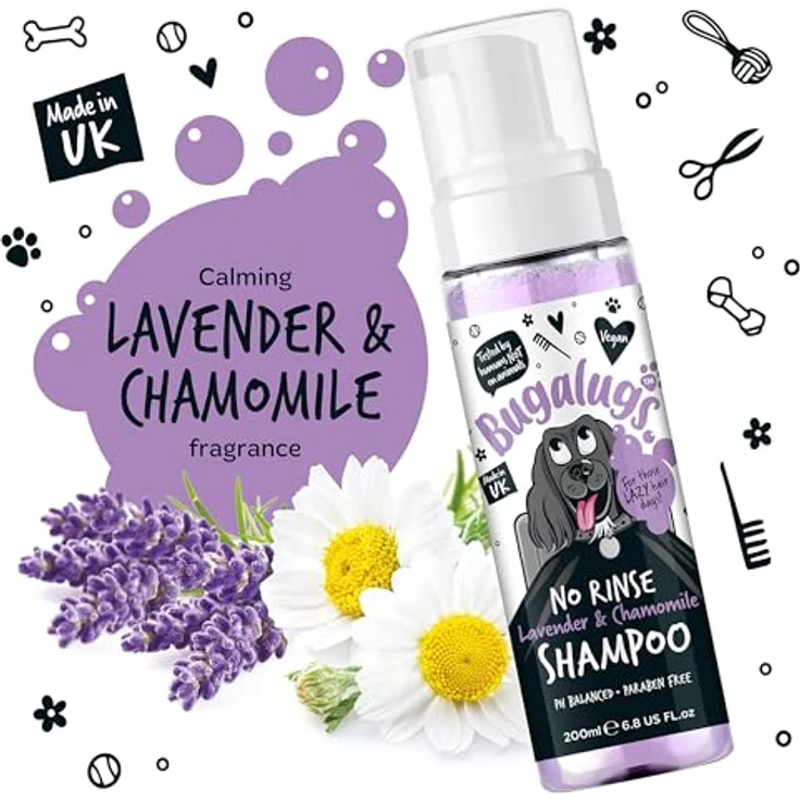 Bugalugs No-Rinse Hundeshampoo, Trockenshampoo für Hunde, 200ml, sanfte Fellpflege ohne Wasser, made in UK – Bild 3
