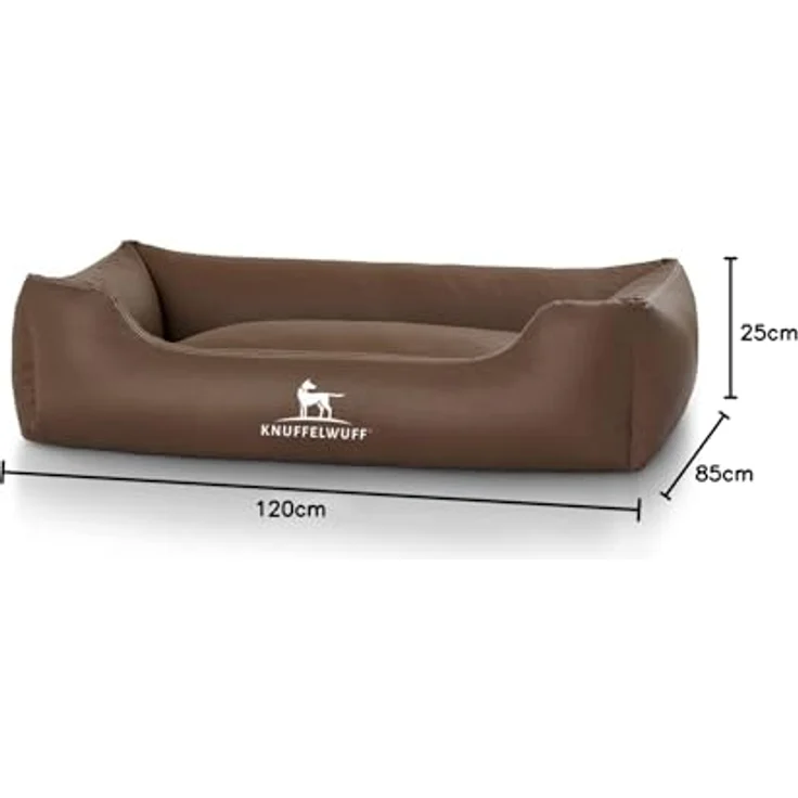 Knuffelwuff Leder Hundebett Sidney Braun XXL – Bild 5