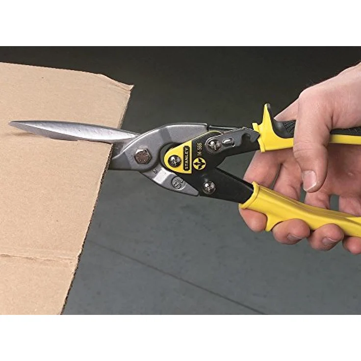 Stanley Blechschere Maxsteel (gerade, 300 mm Länge, Bi-Material Kunststoffhandgriff, chromveredelt, Einhandbedienung) gelb, 2-14-566 – Bild 5