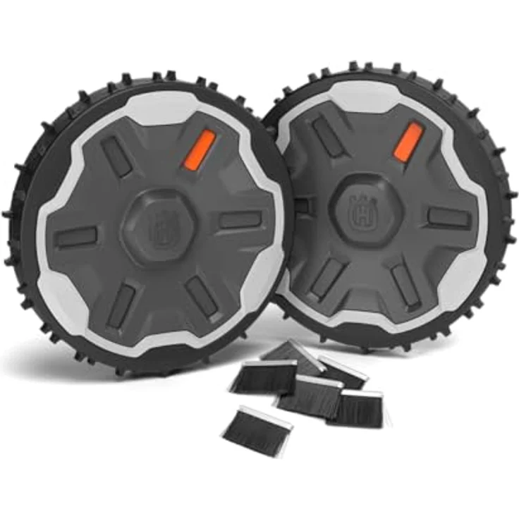 Husqvarna Automower Terrain Kit, Rasenmähroboter-Zubehör mit Geländerädern und Reinigungsbürsten für Modelle 305E/310E/405XE/410XE/430X/450X Nera, 520 & 550 – Bild 1