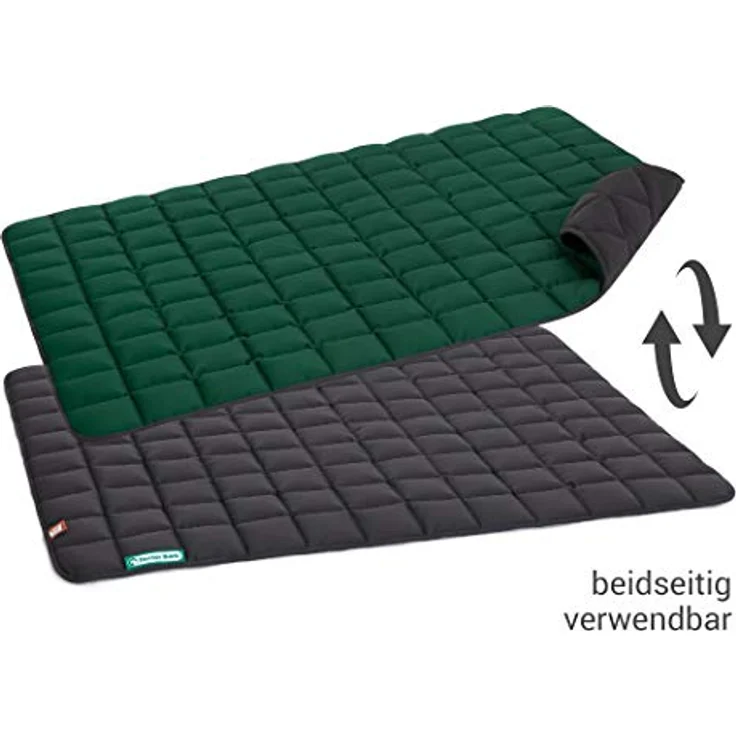 Doctor Bark Hundedecke - weiche, hochwertige Hundematte für große Hunde, robuste Indoor - Outdoor Liegedecke, waschbar bis 95°C (Gr. XL - 120x100 cm, Grau-Grün) – Bild 3