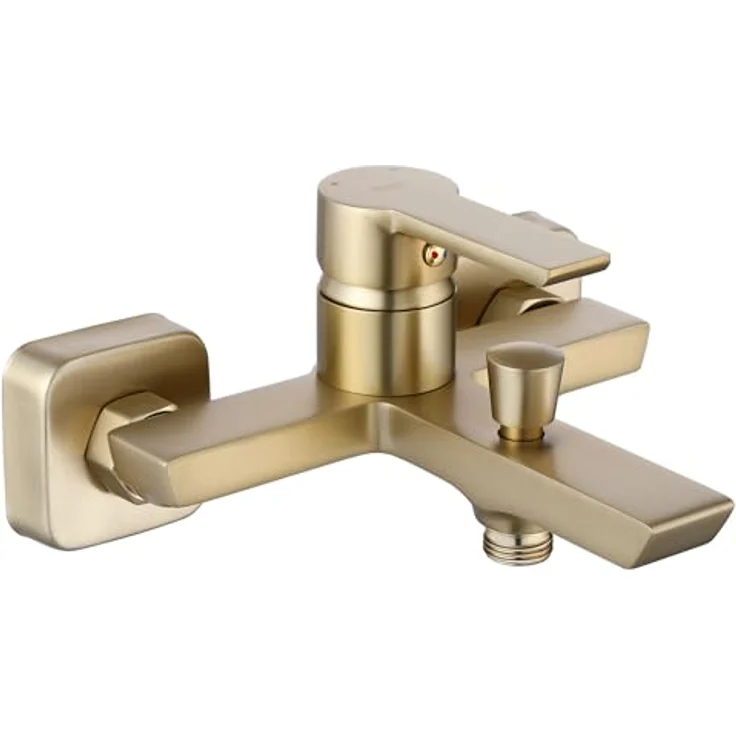 wohnwerk.idee Badewannenarmatur Argus, Wannenarmatur in Gold Matt und Schwarz mit polierter Oberfläche, ergonomischer Hebel und integrierter Umsteller – Bild 3