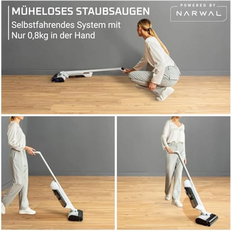 Rowenta GZ7035WO X-Clean 10, kabelloser Akku-Nass-Trockensauger, selbstreinigender Saugwischer, ultraleicht, 60 min Laufzeit, weiß – Bild 4