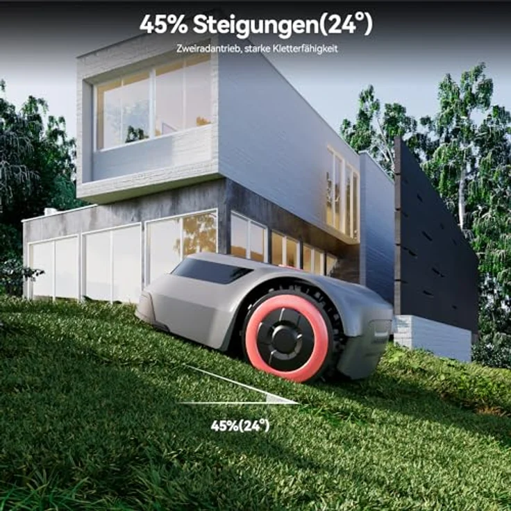 Redkey MGC500 Mähroboter Rasenmäher Roboter - Akku Rasenroboter Kabelbruch Finden Intelligente Schneidenhöhe APP Steuerung für Gärten bis 500M² Steigleistung 45% Automatisch Leise Rasenmäherroboter – Bild 5