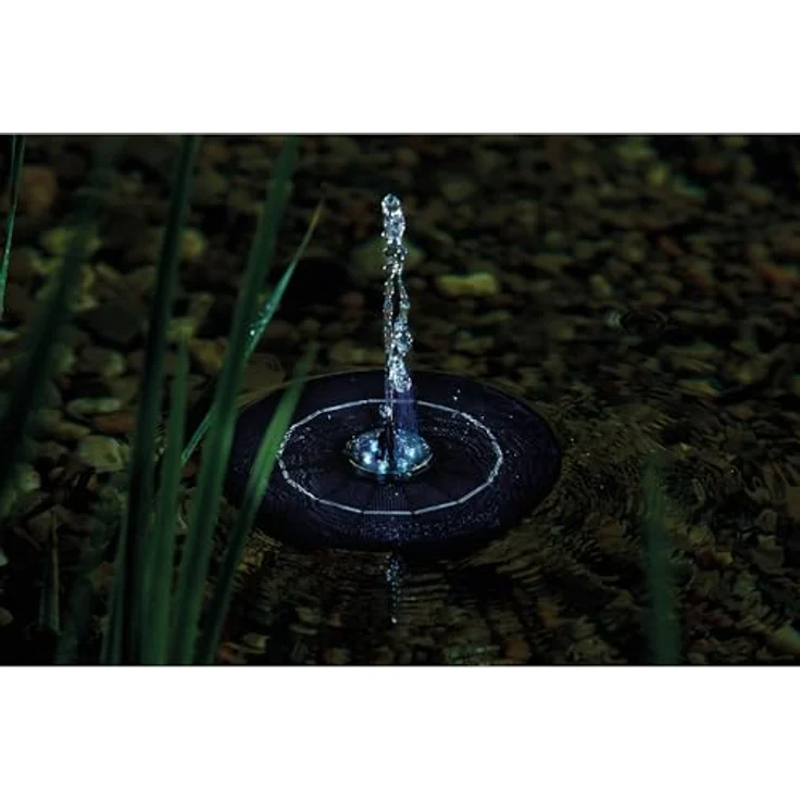 Pontec PondoSolar LED Island, Solarwasserspielpumpe mit Akku und LED, flexible Solar-Fontäne für Teich und Kleingarten – Bild 3