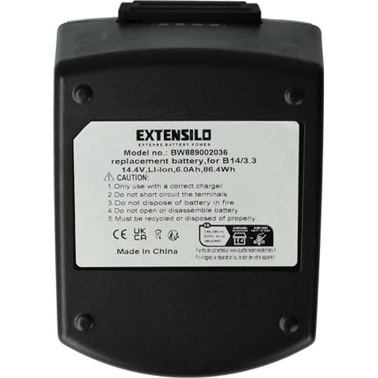 EXTENSILO 3X Akku kompatibel mit Hilti SF 14-A, 6000 mAh, 14,4 Volt, Li-Ion, wiederaufladbar – Bild 3