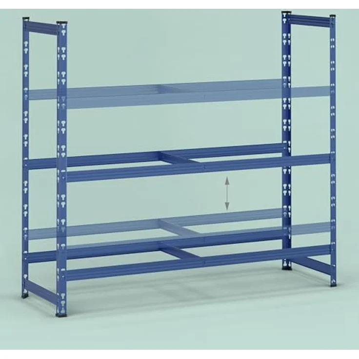 relaxdays Schwerlastregal Reifenregal für 8 Reifen, 1-tlg., Blau, Stahlregal mit individuell anpassbaren Ebenen, einfacher Aufbau ohne Schrauben – Bild 5