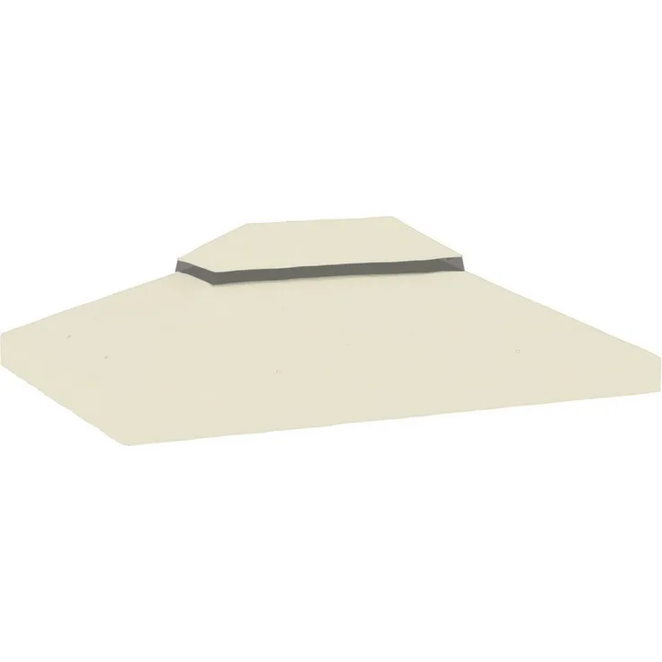 Outsunny Pavillon-Ersatzdach 3 x 4 m, wasserdichte 370g/, UPF30+, 400 x 300 cm, Cremeweiß