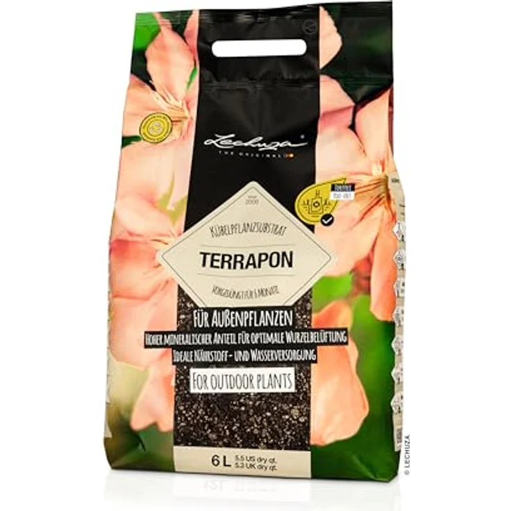 Lechuza Terrapon Pflanzensubstrat, torffreies Universaldünger mit Wasser- und Nährstoffspeicher, 6 l – Bild 1