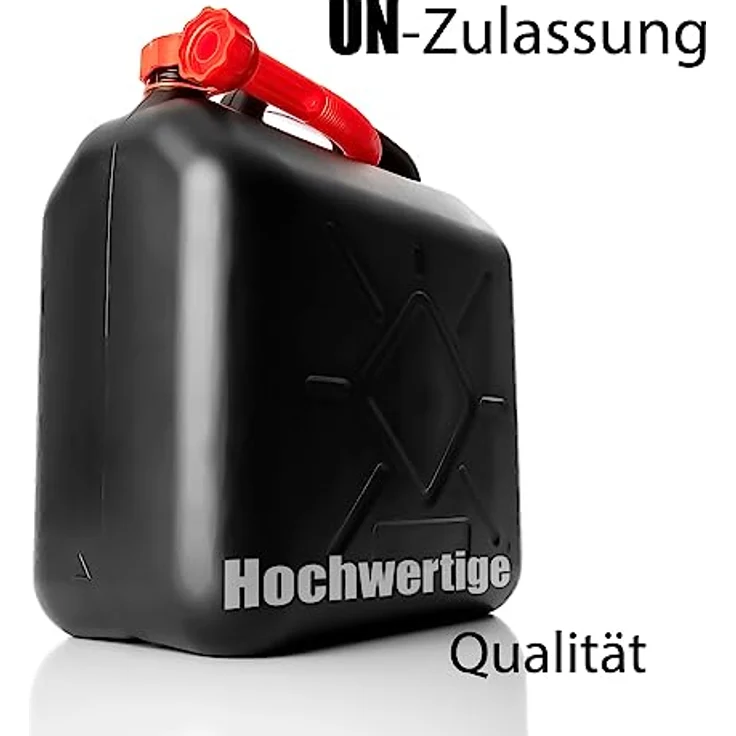 BigDean 2x 10L Benzinkanister Set mit flexiblem Ausgießer, UN-zugelassen für Benzin, Diesel & AdBlue, Schwarz/Rot – Bild 6
