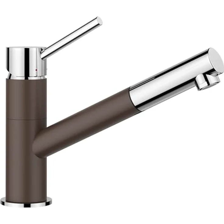 Blanco KANO-S Küchenarmatur Niederdruck mit Schlauchbrause, schwenkbarem Auslauf 120°, cafe/chrom, inkl. Rückflussverhinderer und Keramik-Scheibenkartusche – Bild 2