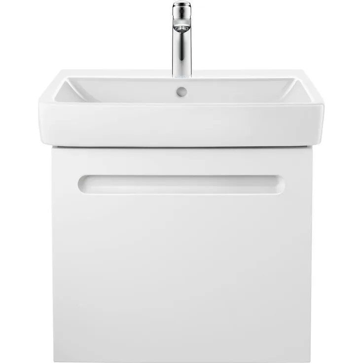 Duravit No.1 Waschtisch 460x550x175mm, Rechteckig, 1 Waschplatz/HL mittig, Weiß Hochglanz, mit Überlauf, 2375550000