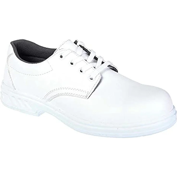 PORTWEST Schnürschuh S2, klassischer Sicherheitsschuh mit gepolstertem Schaft, Farbe Weiß, Größe 40 – Bild 1