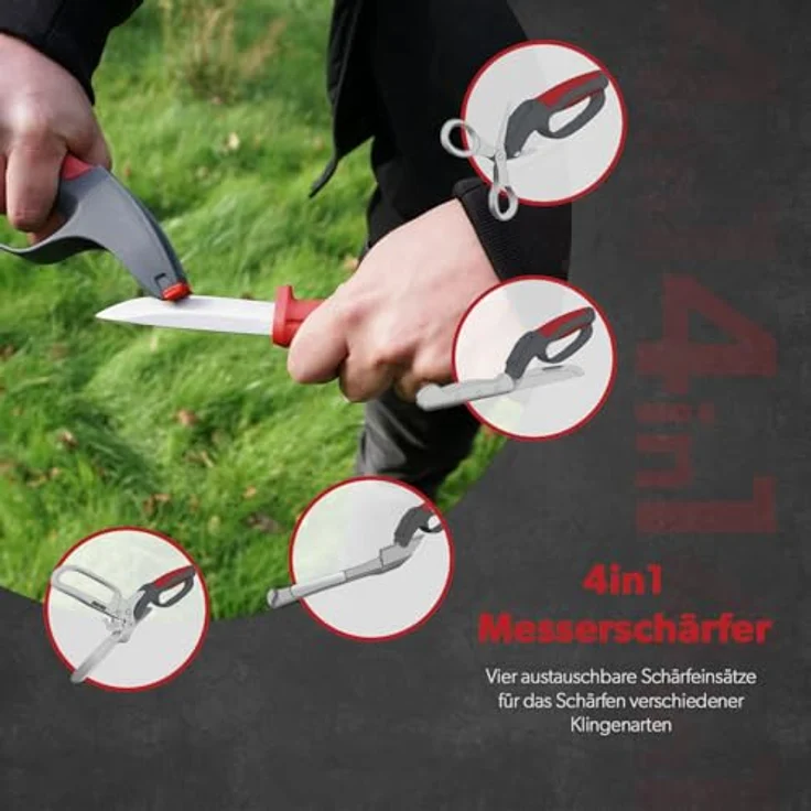 siwitec Axt Bundle mit Universal-, Spalt- und Campingaxt, inkl. Schnittschutz, optional mit 4-in-1 Schärfer, (Packung, wahlweise mit oder ohne Messerschärfer erhältlich) – Bild 7
