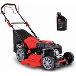 Scheppach Benzin Rasenmäher MS225-56 inkl. Motoröl | Radantrieb | 6PS | 56cm | 65L | Höhenverstellung 7 Stufen | Seitenauswurf & Reinigungsfunktion