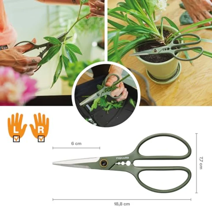 Fiskars Pflanzenschere mit Halter, Urban Plant Care, 18,8 cm, Edelstahl/Kunststoff, Dunkelgrün/Schwarz – Bild 2