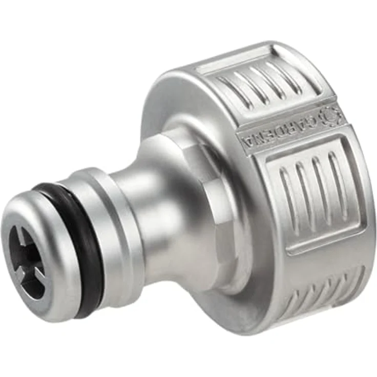 GARDENA Premium Hahnverbinder 26.5 mm (G 3-4 Zoll): Adapter für Wasserhähne, wertiges Metall, spritzfreier Wasserfluss, frostsicher, verpackt (18241-20) – Bild 2