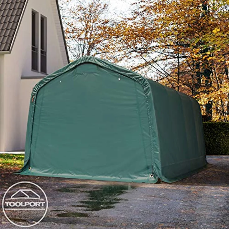 TOOLPORT Garagenzelt Carport 3,3 x 4,8 m, mobile Garage mit PRIMEtex 2300 PVC Plane, dunkelgrün, wasserdicht und rostfreie Stahlkonstruktion – Bild 2