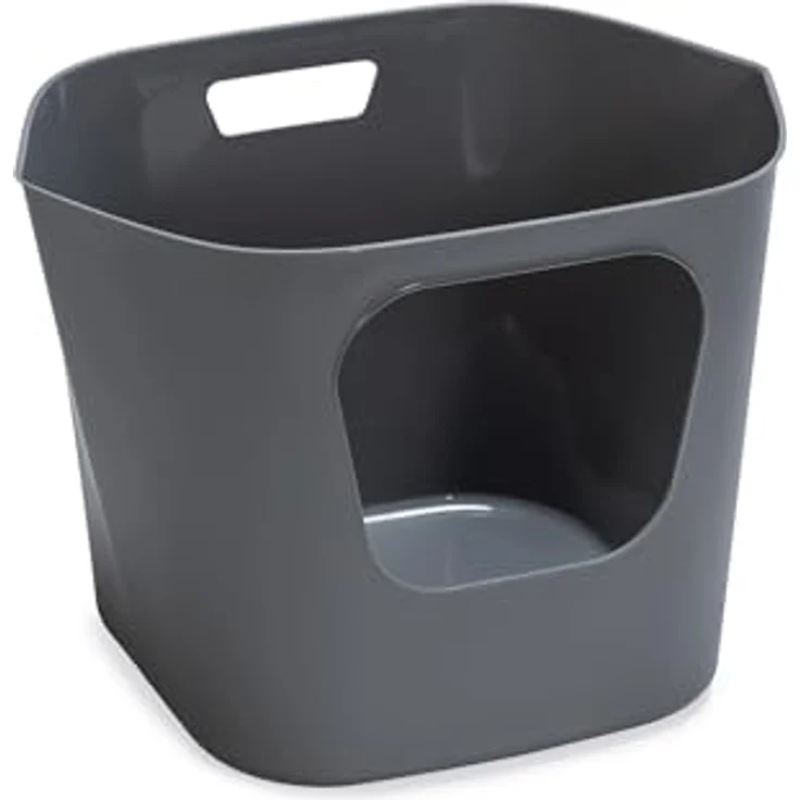 Karlie Katzentoilette Lotus Eco, offene Katzentoilette mit praktischem Ausgießer, 85% recyceltes Material, grau, L: 54,4 cm, B: 43,9 cm, H: 40,5 cm – Bild 3