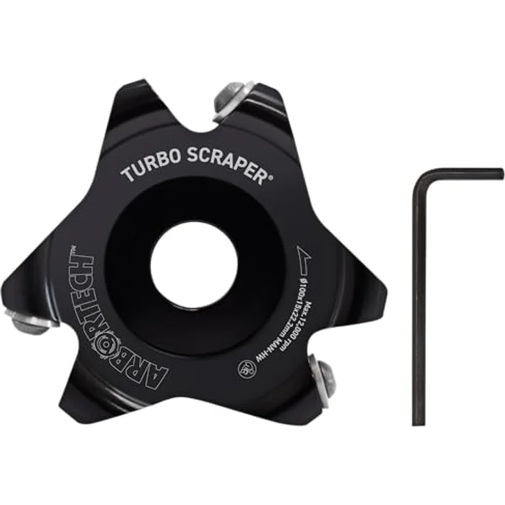 Arbortech TURBO Scraper | Ø100mm Scheibe mit negativem Winkel für Winkelschleifer zur Holzbearbeitung | IND.FG.600, feines freihand Fräsen & Hobeln, geschmiedetes Aluminium, Wolframkarbid Zähne, 100-125mm Winkelschleifer, Weiß – Bild 3