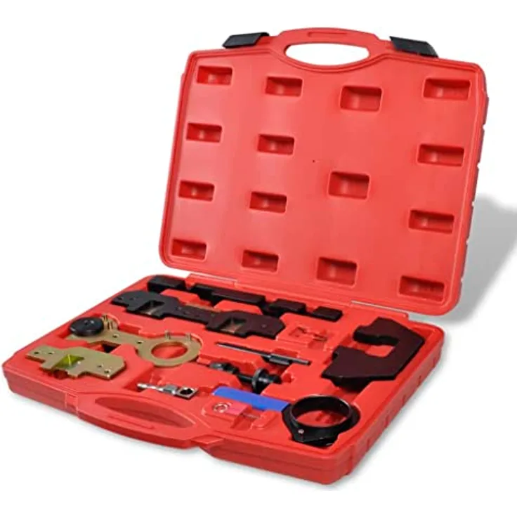 vidaXL 11 TLG Motor Einstellwerkzeug Set Arretierwerkzeug Nockenwelle Kurbelwelle Arretierung Kfz Werkzeuge für BMW M42/44/50/52/54/56