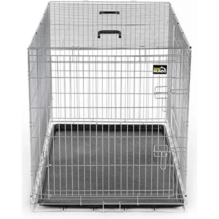 zoomundo Hundebox XXL - Größe 121 x 74 x 80.5cm - auch für Katze - Faltbare große Hunde Box - Transportbox für Hund & Katzen - Hundetransportbox groß faltbar, Hundekäfig für Zuhause Transport & Auto – Bild 2