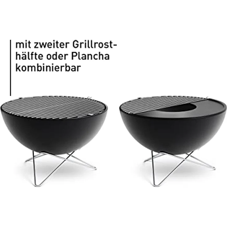 höfats - Bowl 70 Grillrost - polierter Edelstahl - rund - verwandelt Bowl Feuerschale in einen Grill - Grillstäbe 6mm Ø - einteilig, Halbkreis - Zubehör für alle Bowl Feuerschalen – Bild 3