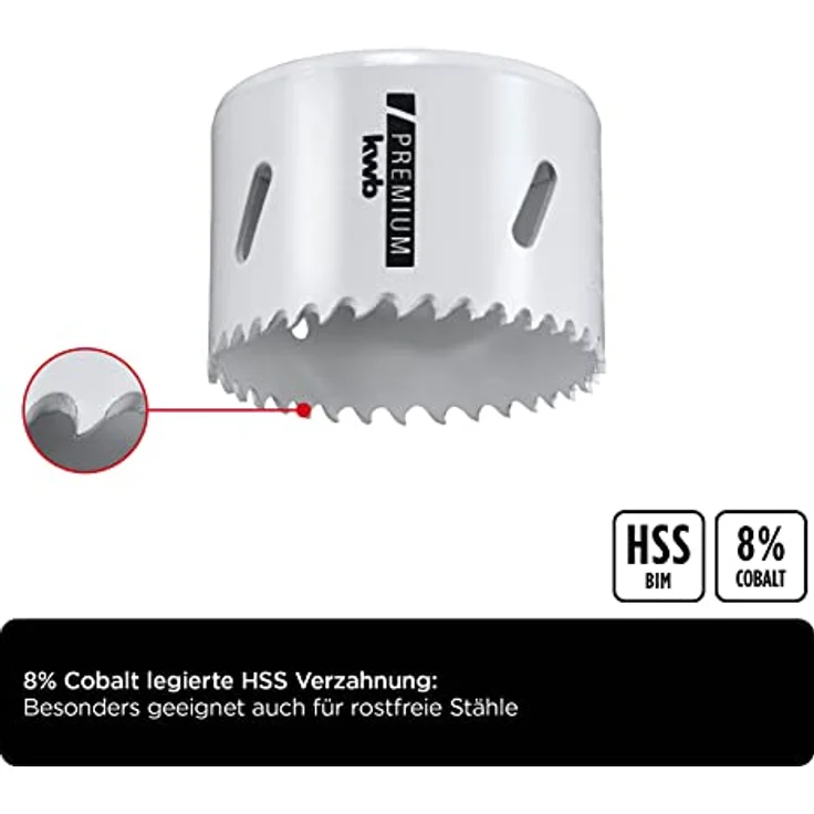 kwb Ø 64 mm Lochsäge HSS-Bi-Metall 598064 (Vario-Zahnung, 8% Cobalt, hohe Rundlaufgenauigkeit) – Bild 4