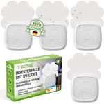 ISOTRONIC Mückenschutz Mückenstecker Gelsenstecker | Anti Mücken Insektenfalle Plug-In mit UV-Licht und Nachtlicht | Effektiv gegen Stechmücken, Motten, Fliegen und Fruchtfliegen | 4 Stück