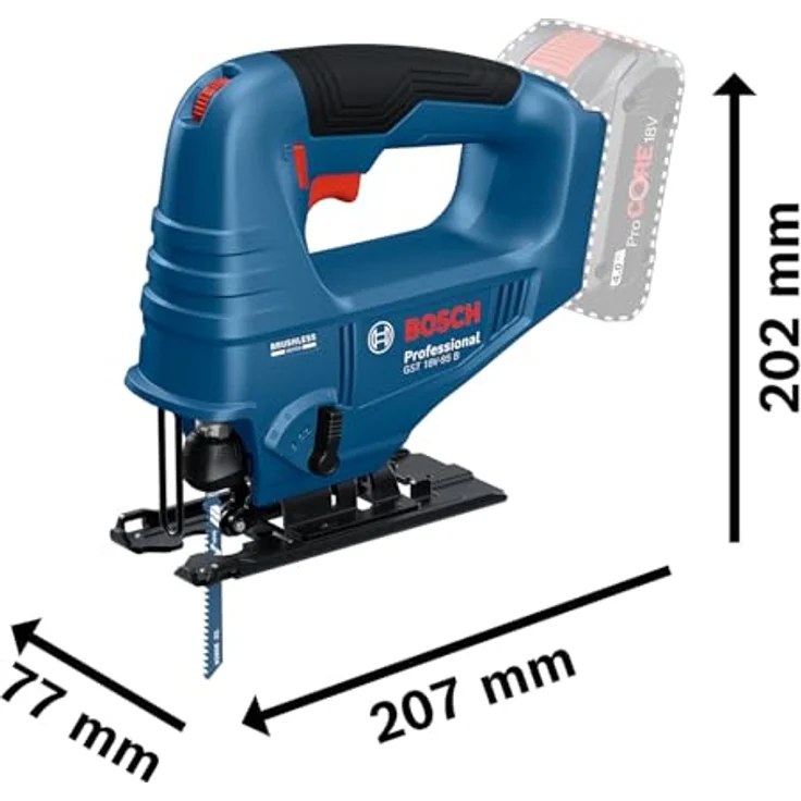 Bosch GST 18V-95 B, Akku-Stichsäge mit 4-stufiger orbitaler Einstellung und bürstenlosem Motor – Bild 2