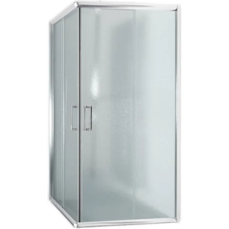 Eckeinstieg Duschkabine Quadratisch 80x80 H185 Satiniert 6mm Glas Mod. Alabama – Bild 3