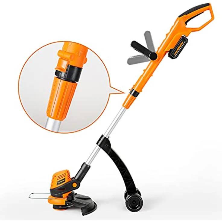 Lawnmaster Akku-Rasentrimmer 24V 2,0Ah, inkl. Akku und Ladegerät, 25 cm Schnittbreite, für größere Flächen,2-in-1 Rasentrimmer & Kantenschneider Rasen, drehbarer Trimmerkopf, Teleslopstiel. - Preisvergleich – Bild 3