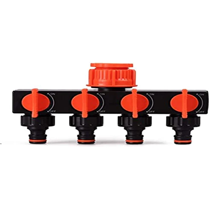 Bradas ECO-PWB3033 4-Fach Verteiler für Wasseranschluss, Schwarz, 10x5x5 cm Bewässerungszubehör – Bild 2