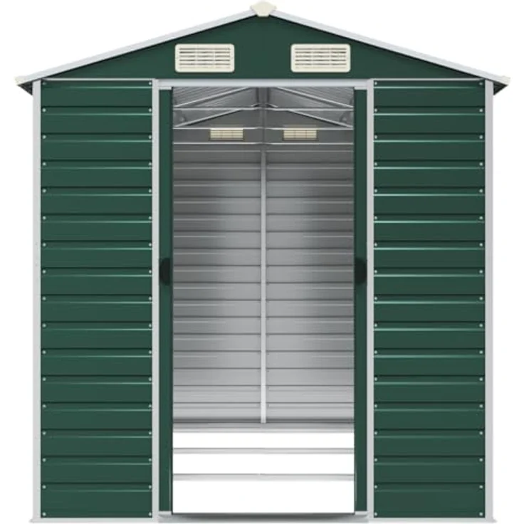 vidaXL Gerätehaus Grün 191x300x198 cm Verzinkter Stahl – Bild 5