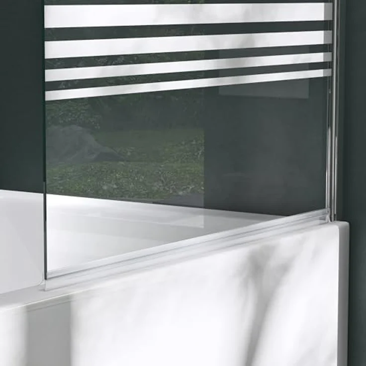 Mai&Mai Duschwand für Badewanne Sicherheitsglas mit NANO-Versiegelung 80x140cm Teilsatiniert Cortona201MS – Bild 6