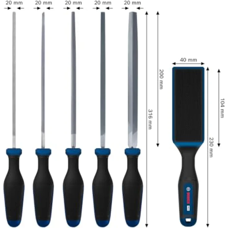 BOSCH Werkstattfeile Set 5-tlg., PRO Feilenbürste aus C-Stahl für langlebige Metallbearbeitung - 1600A03AD3 – Bild 4