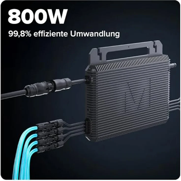 SUNNIVA 920W Balkonkraftwerk, Bifaziales Full Black Komplettset mit 800W Wechselrichter, 2x460W N-Type Glas-Glas Solarmodule, 5m Kabel, 4x1m Solarkabel – Bild 4