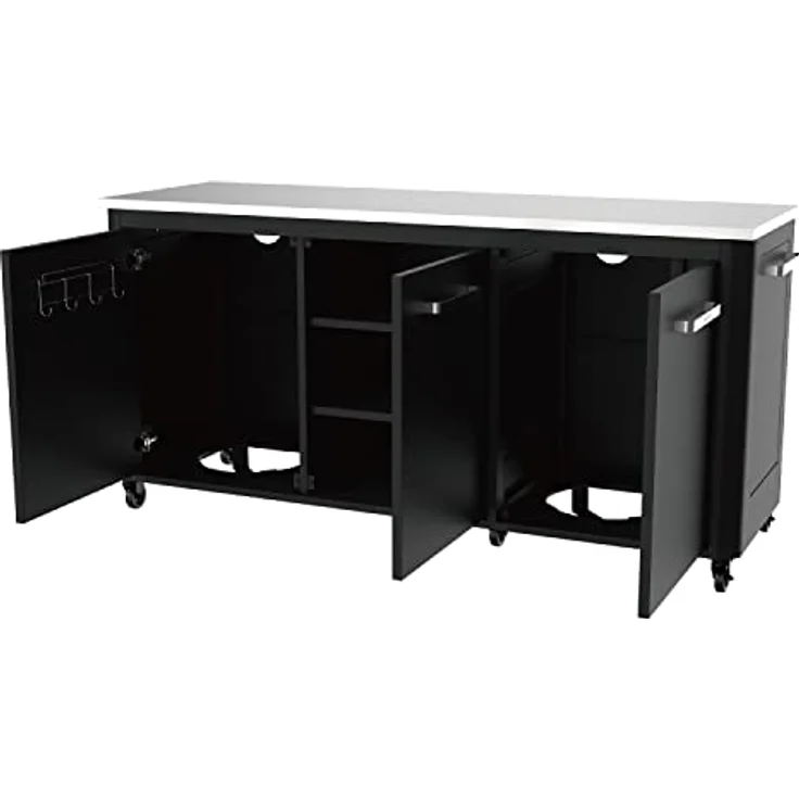 cozze 210 x 67 x 90 cm Außentisch, Edelstahl, Black, 180 x 60 x 90 cm – Bild 3