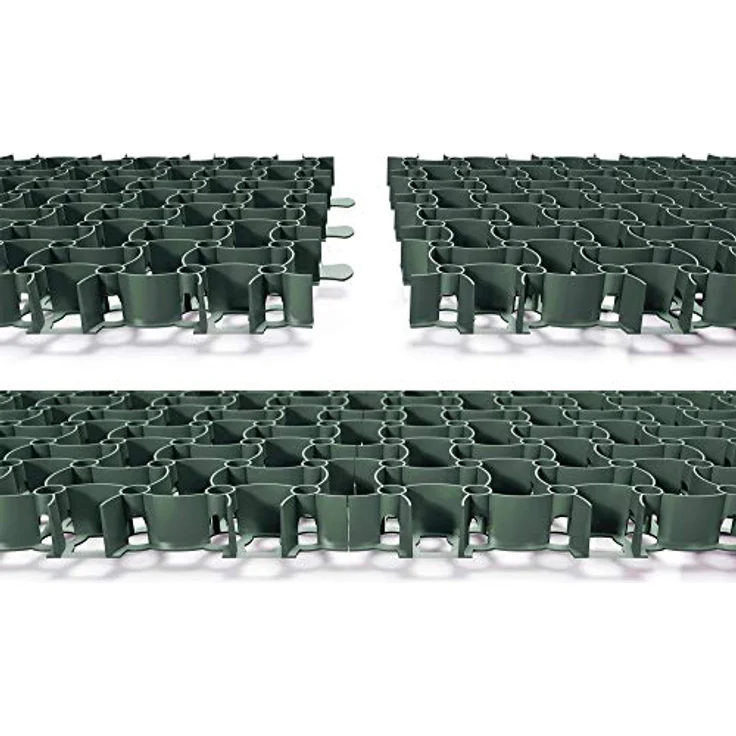 BigDean 4X Rasengitter Paddockplatte 50x50 cm Reitplatzmatten Rasenmatten Rasenwaben Kiesgitter Parkplatzrasen 1 m² – Bild 3